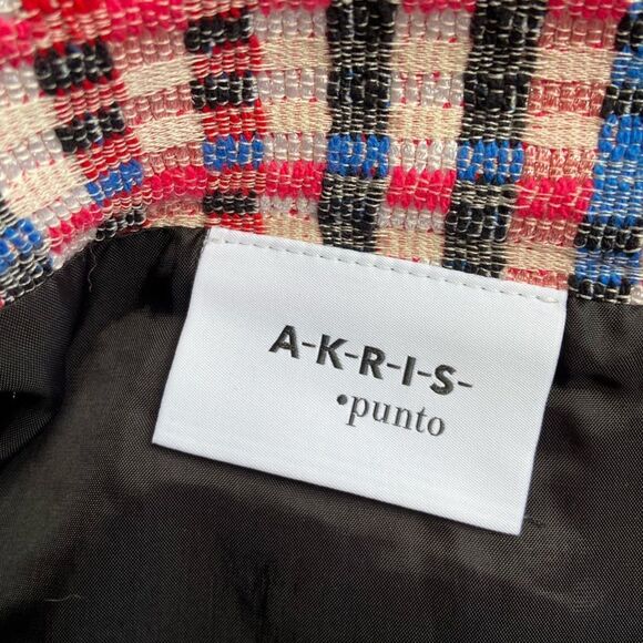 Akris Punto Textured Check Inverted Pleated Mini Skirt size 2 - Picture 7 of 8